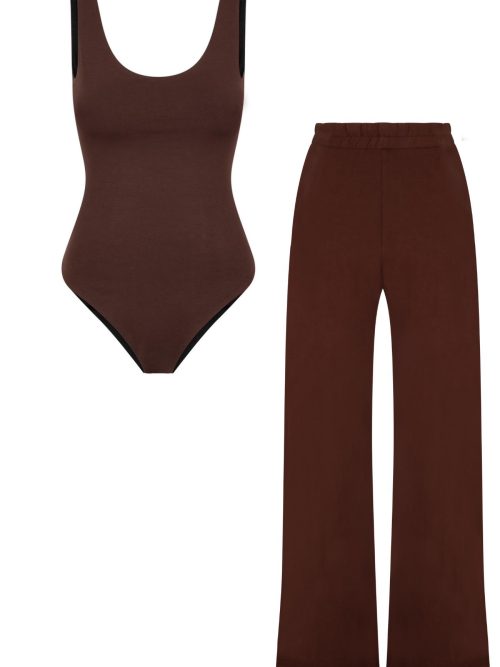 56.jpeg KOMPLET BODY ZALLA + SPODNIE LIO BROWN