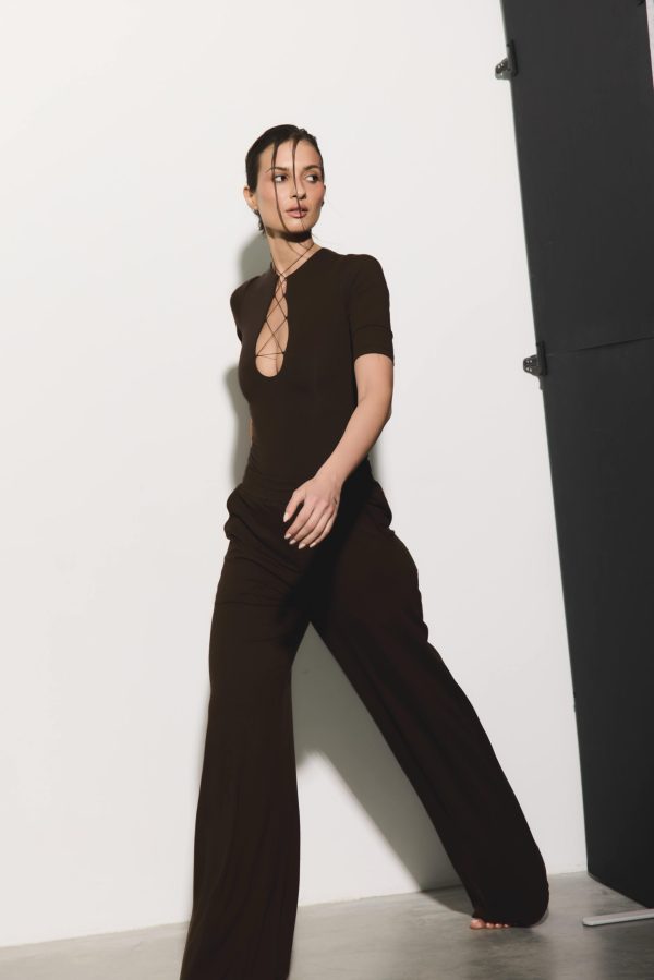 KOMPLET BODY ISLA + SPODNIE LIO BROWN